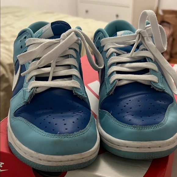Dodgers Nike Dunk Low ARGON retro QS Sky Blue Sneakers 7.5 - Picture 3 of 7